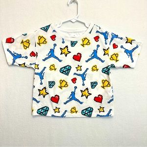 Jordan Girls Tshirts short sleeve heart logo star prints size 5